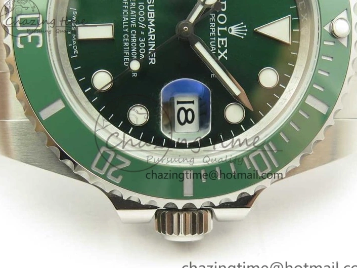 Best Green SA3135 904L on Ceramic V9F 116610 1:1 SS LV Edition Bracelet Submariner 0511